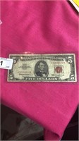 1963 Red Dot $5.00 Federal Note