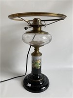 Antique painted on glass lamp.