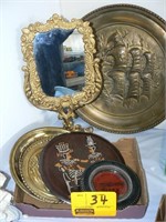 CAST METAL VANITY MIRROR, ADVERTISING TIRE