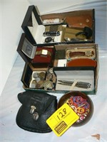 LEATHER HARLEY POUCH, POCKET KNIVES, WATCHES,