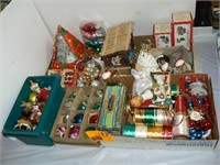 GROUP OF CHRISTMAS WITH ORNAMENTS, RIBBON,