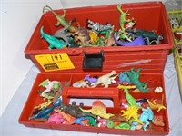 PLASTIC TOOL BOX FILLED WITH PLASTIC ANIMALS