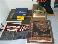 YEARBOOKS, STAMP COLLECTING BOOKS, SIU PENNANT, 2