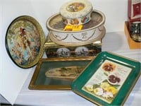 COOKIE TINS, VINTAGE ANHESER BUSCH TRAY (SOME