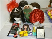 WIGS AND STYROFOAM WIG STANDS, COSTUMEWIGS
