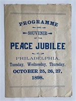 1898 Peace Jubilee program Philadelphia PA .