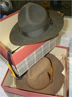2 HATS IN BOXES