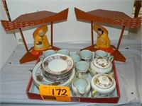 HAND PAINTED NIPPON CHILD'S TEASET, PAIR