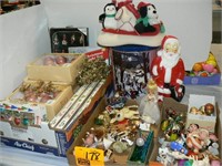 LARGE GROUP CHRISTMAS WITH SMALL SANTA BLOW MOLD