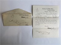 1868 Official Treasury Envelope with letter.