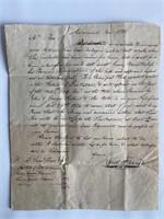 1821 Judgement letter Lititz PA S. Rex.
