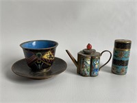 Miniature Asian enamel cloisonné.