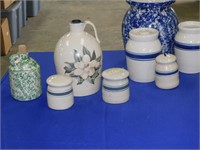 Pottery - Mixed Lot of Canisters, Salt and Pepper