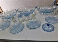 Indiana Ice Blue Glassware/Fruit Bowls and Other
