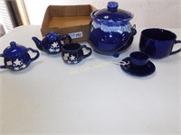 Cobalt Blue Ceramic Glassware - 7 Pcs. - In