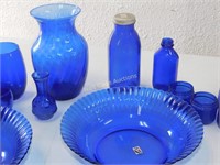 Cobalt Blue Glassware - Lot of 14 Pcs. - Some