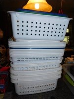 Collection of organizing bins