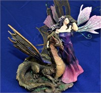 Night Fairy with Dragon Figurine - Wings are
