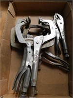 Four Vice Grip welding clamps - Vice Grip pliers