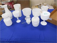 Milk Glass Collection - Includes Vases and Candy