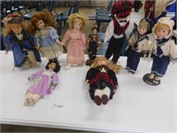 Porcelain Doll Collection - Lot of 9 - All are in