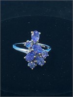 Sterling silver ring with tanzanite size 8 1/2