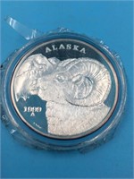 1 Troy oz silver round of 1999 Alaska Mint