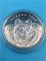 1 Troy oz silver round of 1993 Alaska Mint