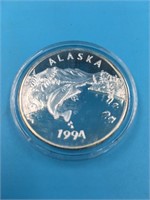 1 Troy oz silver round of 1994 Alaska Mint