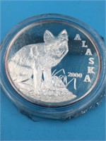 1 Troy oz silver round of 2000 Alaska Mint