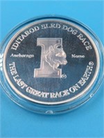 1 Troy oz silver round of 1996 Alaska Mint Iditaro