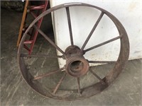 Vintage Metal Spoked Wheel