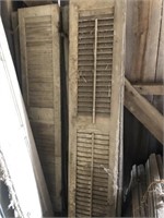 10 Vintage Wooden Louvered Shutters