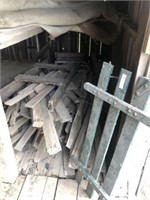Large Pile of Barn Lumber & Wooden Tail Gate
