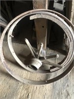 2 Metal Wagon Wheel Rings and Partial