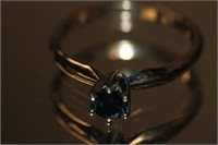 14k yellow gold Blue Diamond Ring featuring