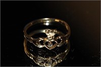 14k yellow gold Irish cladough Diamond Ring