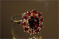 14k yellow gold Garnet Ring featuring 1.7 oval