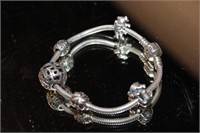 Designer Pandora Sterling Bracelet .925 w/ 5