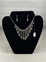 Elegant Necklace, Earrings, & Display