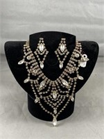 Elegant Necklace, Earrings, & Display