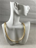 Wide Gold Tone Necklace