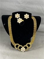 Elegant Necklace, Earrings, & Ring