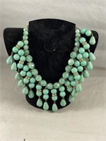 Green Beaded Necklace w/ Display