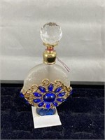 Blue Jeweled Perfume Bottle