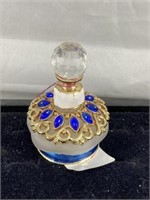 Blue Jeweled Perfume Bottle