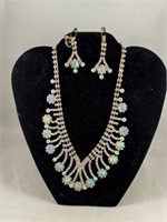 Vintage Silver tone Necklace & Earrings