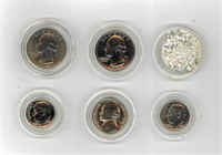Five U.S. Coins and Silver Flakes in Holder