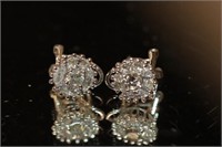 18 kt white gold diamond earrings with 8 Marquis