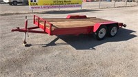 Homemade Red Utility Trailer - Aprx 6FT x 12FT